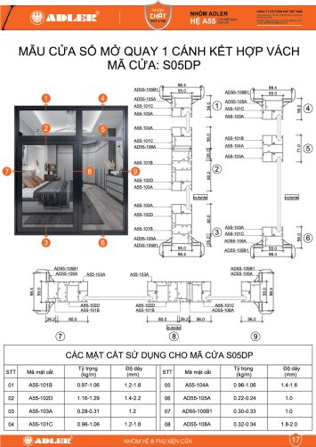 Cửa sổ hệ A55 - S05DP