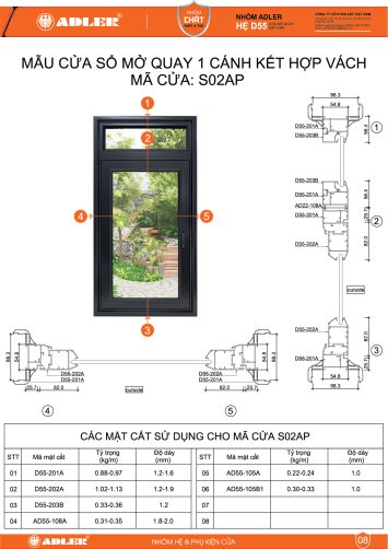 Cửa sổ hệ D55 - S02AP