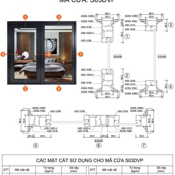 Cửa sổ hệ A55 - S01DVP