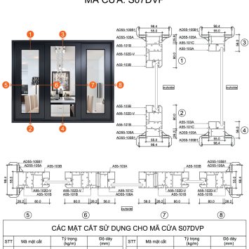 Cửa sổ hệ A55 - S01DVP