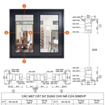 Cửa sổ hệ A55 - S01DVP