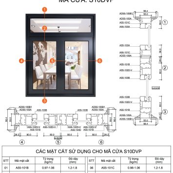 Cửa sổ hệ A55 - S01DVP