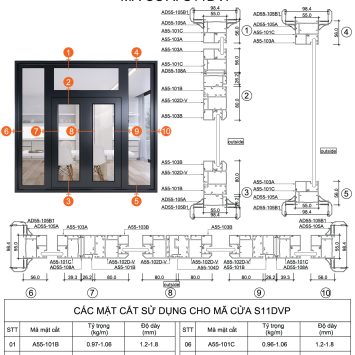 Cửa sổ hệ A55 - S01DVP