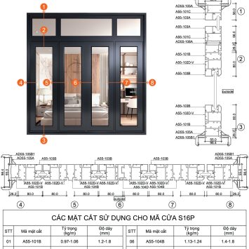 Cửa sổ hệ A55 - S01DVP