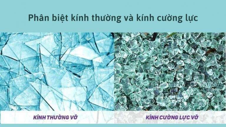 CÁCH PHÂN BIỆT GIỮA KÍNH THƯỜNG VÀ KÍNH CƯỜNG LỰC