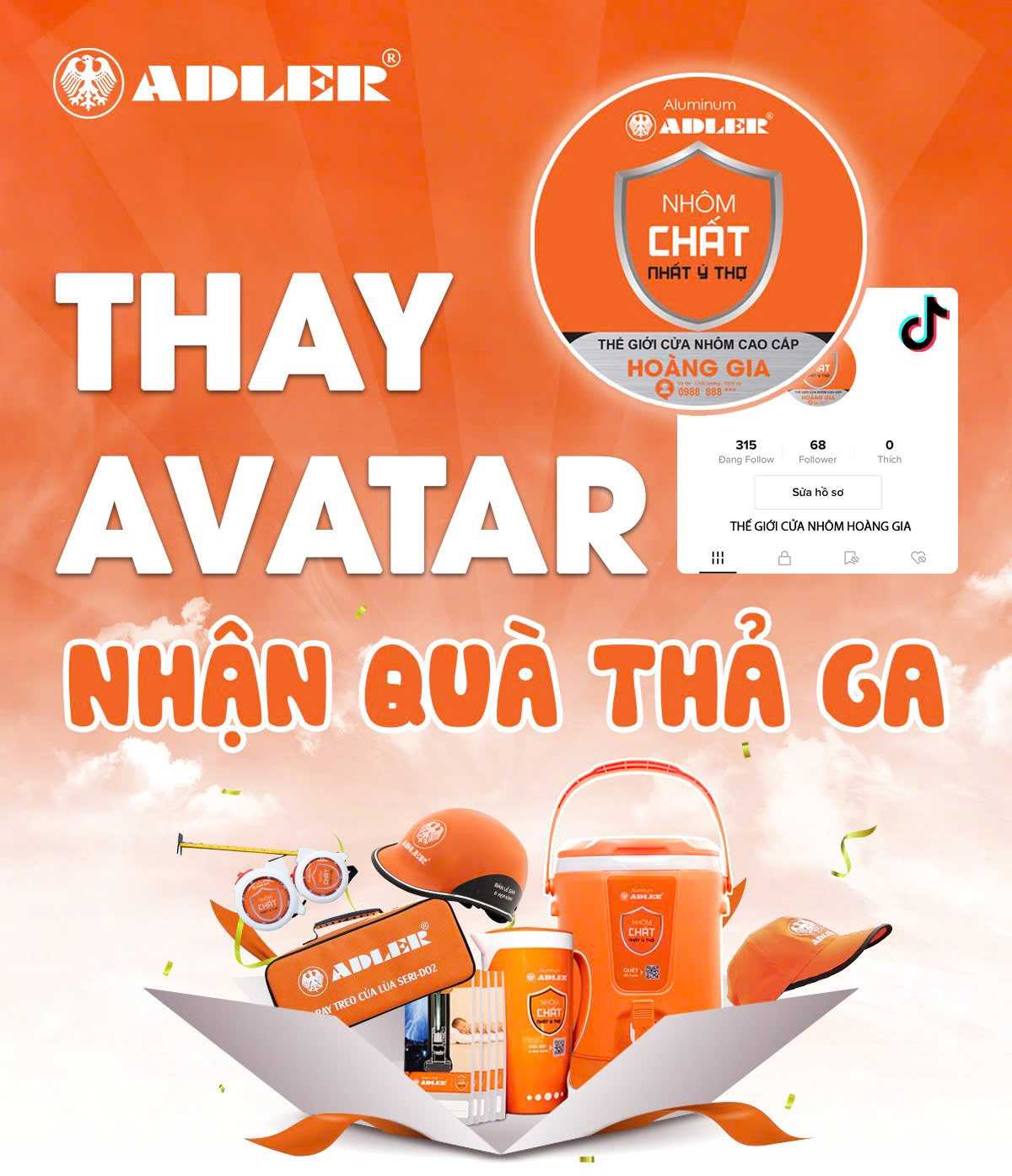 THAY AVATAR TIKTOK – NHẬN QUÀ LIỀN TAY CÙNG ADLER