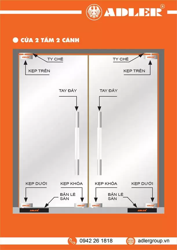 CÁC MẪU CỬA KÍNH THỦY LỰC PHỔ BIẾN HIỆN NAY