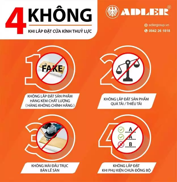 4 NGUYÊN TẮC VÀNG KHI LẮP ĐẶT CỬA KÍNH THỦY LỰC