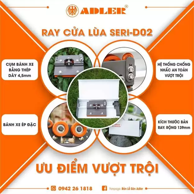 BÓC TÁCH CẤU TẠO CỦA CỤM KẸP BÁNH XE TRONG SẢN PHẨM RAY TREO CỬA LÙA SERI D02