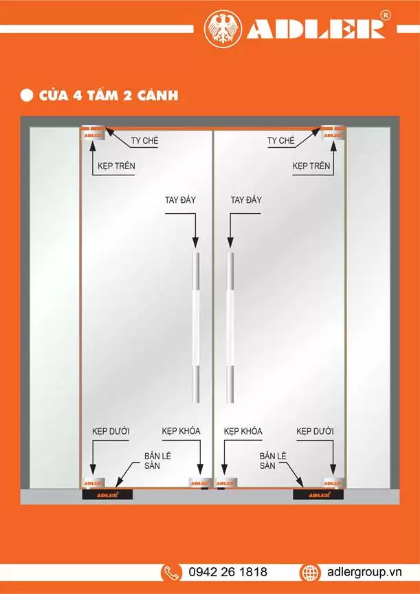 CÁC MẪU CỬA KÍNH THỦY LỰC PHỔ BIẾN HIỆN NAY