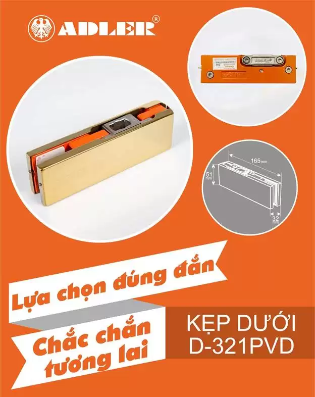 KẸP KÍNH DƯỚI D321 – SẢN PHẨM THƯƠNG HIỆU ADLER
