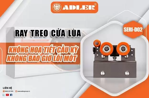 CẤU TẠO CHI TIẾT CỤM KẸP BÁNH XE TRONG RAY TREO CỬA LÙA SERI D02